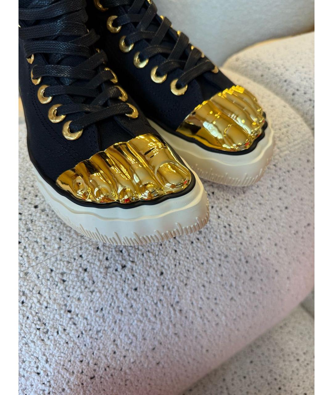 SCHIAPARELLI Черные текстильные кеды, фото 4