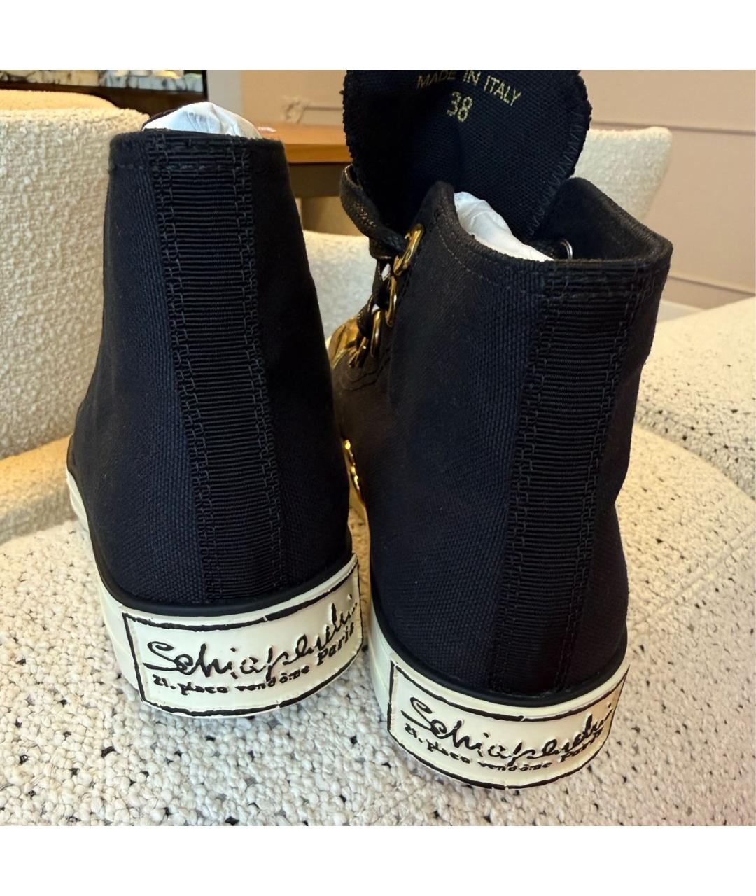 SCHIAPARELLI Черные текстильные кеды, фото 5