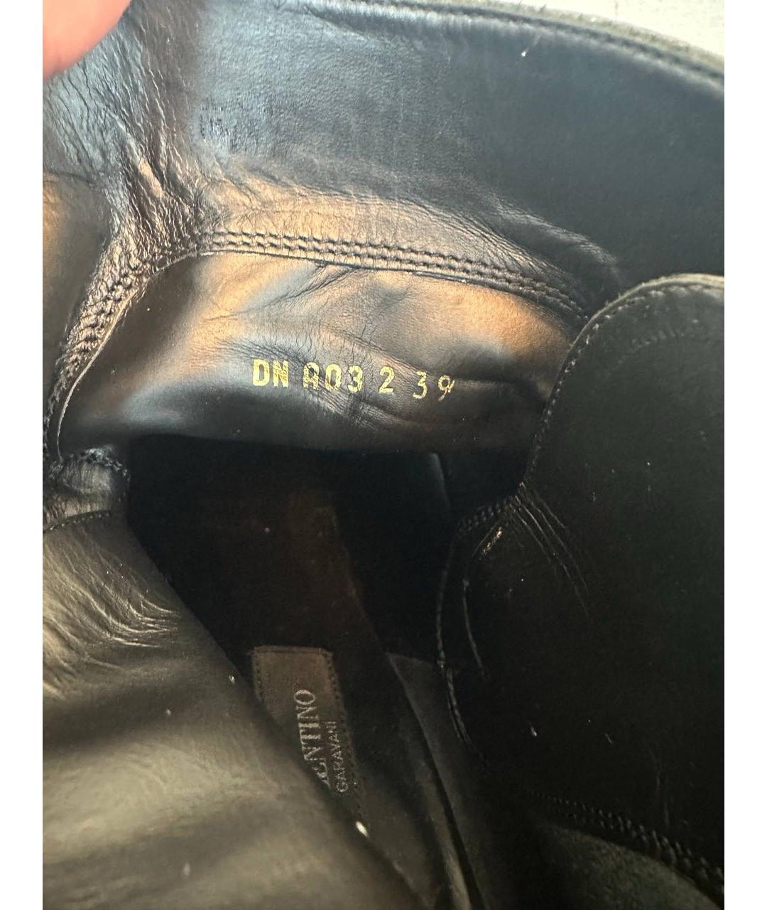 VALENTINO Черные кожаные ботинки, фото 8