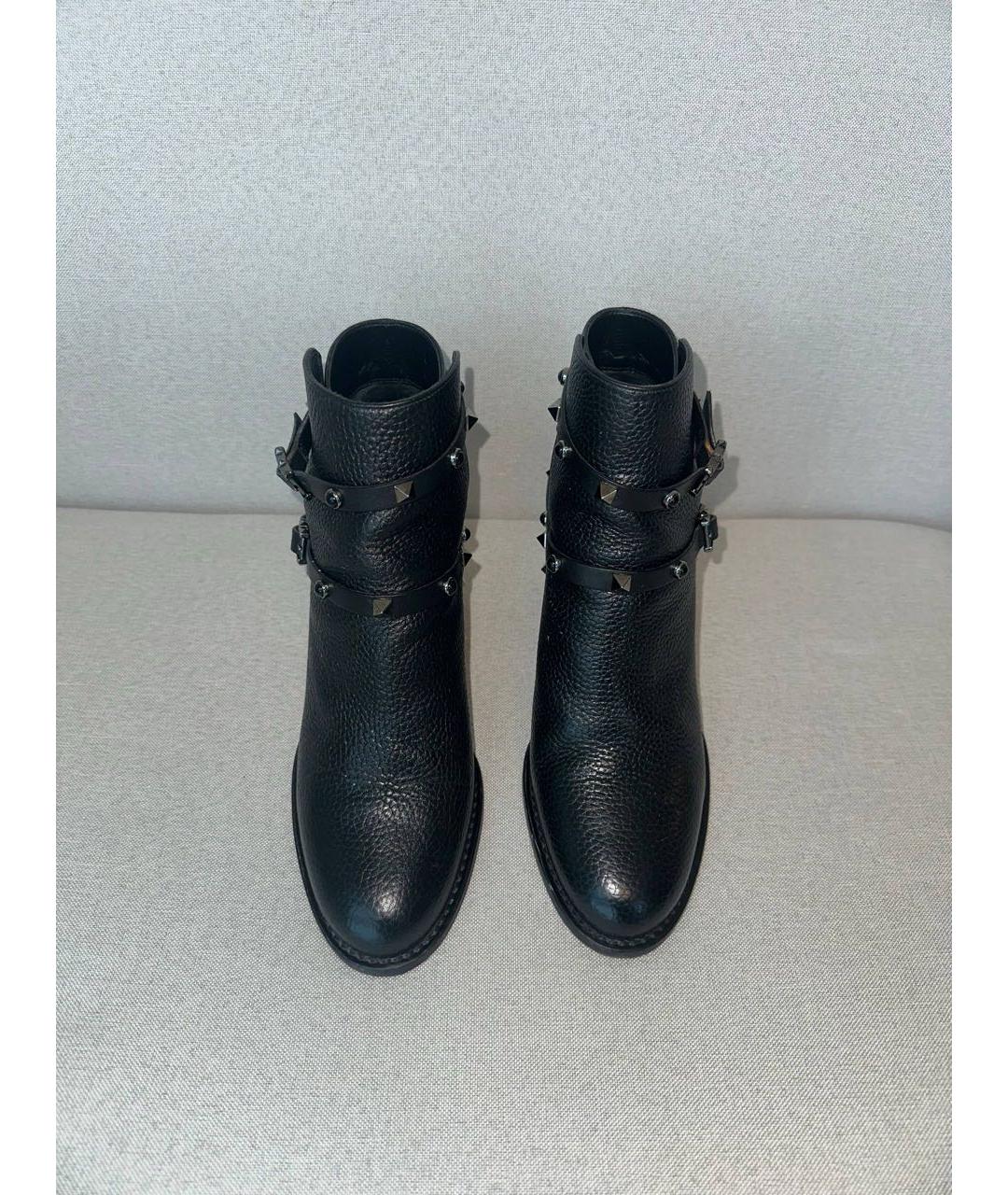 VALENTINO Черные кожаные ботинки, фото 2
