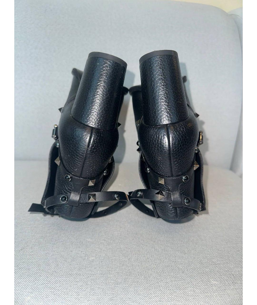 VALENTINO Черные кожаные ботинки, фото 4