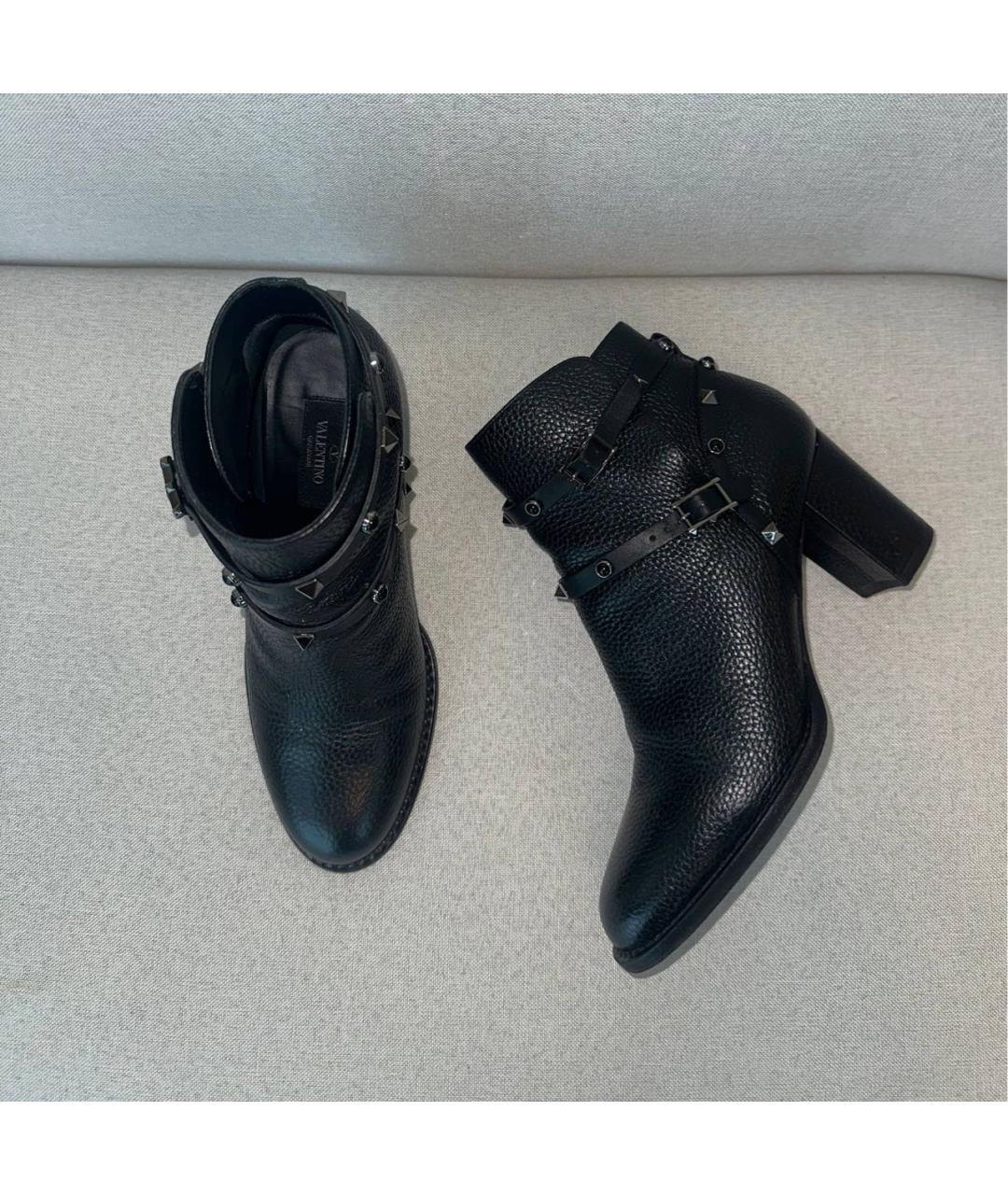 VALENTINO Черные кожаные ботинки, фото 9