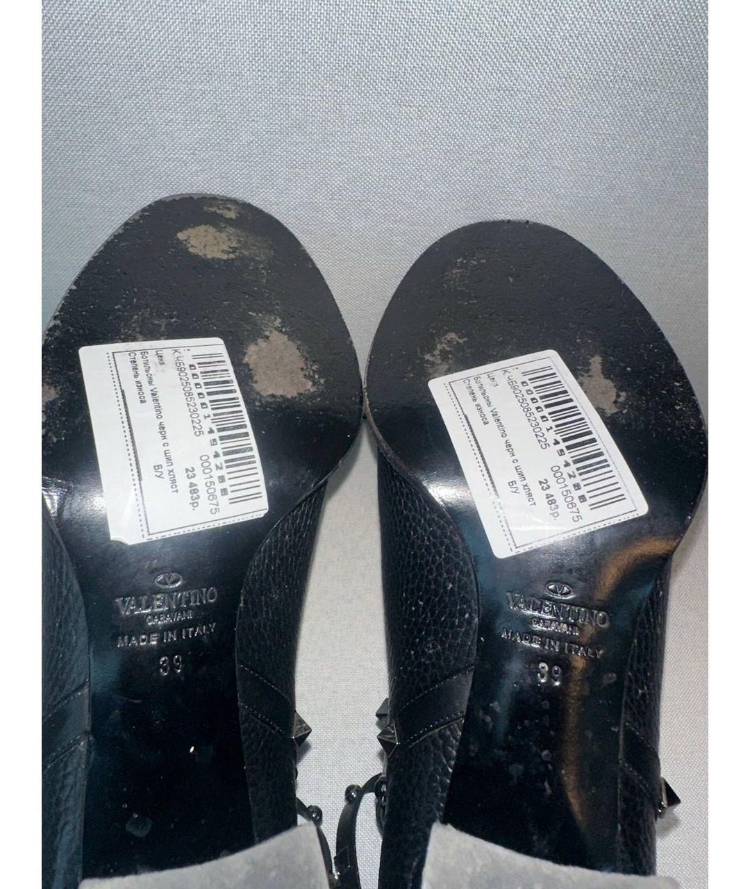 VALENTINO Черные кожаные ботинки, фото 5