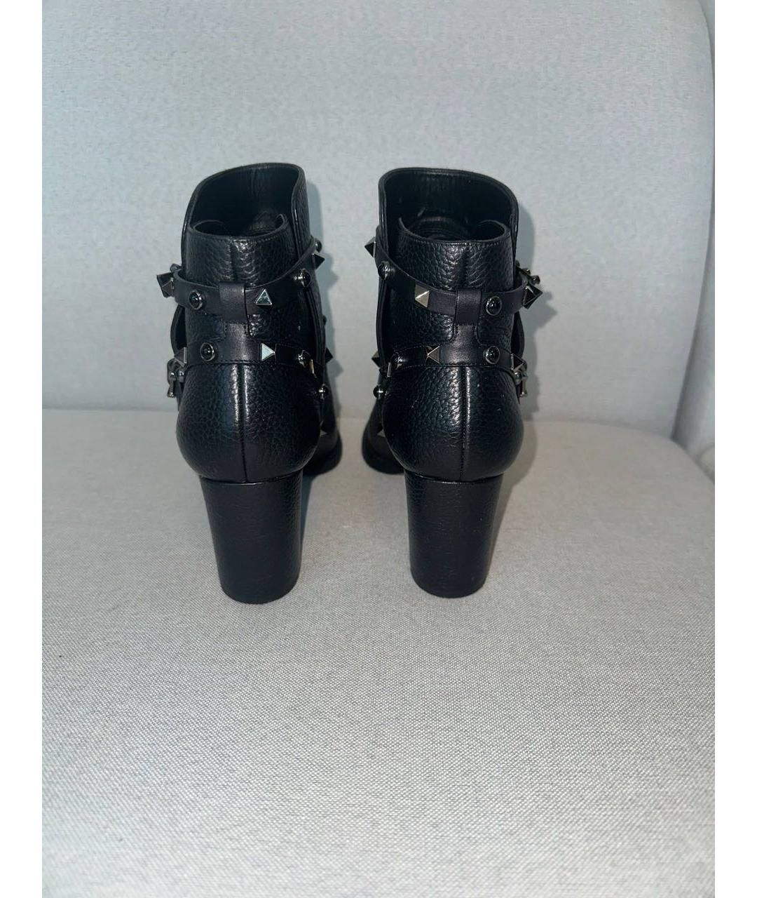 VALENTINO Черные кожаные ботинки, фото 3