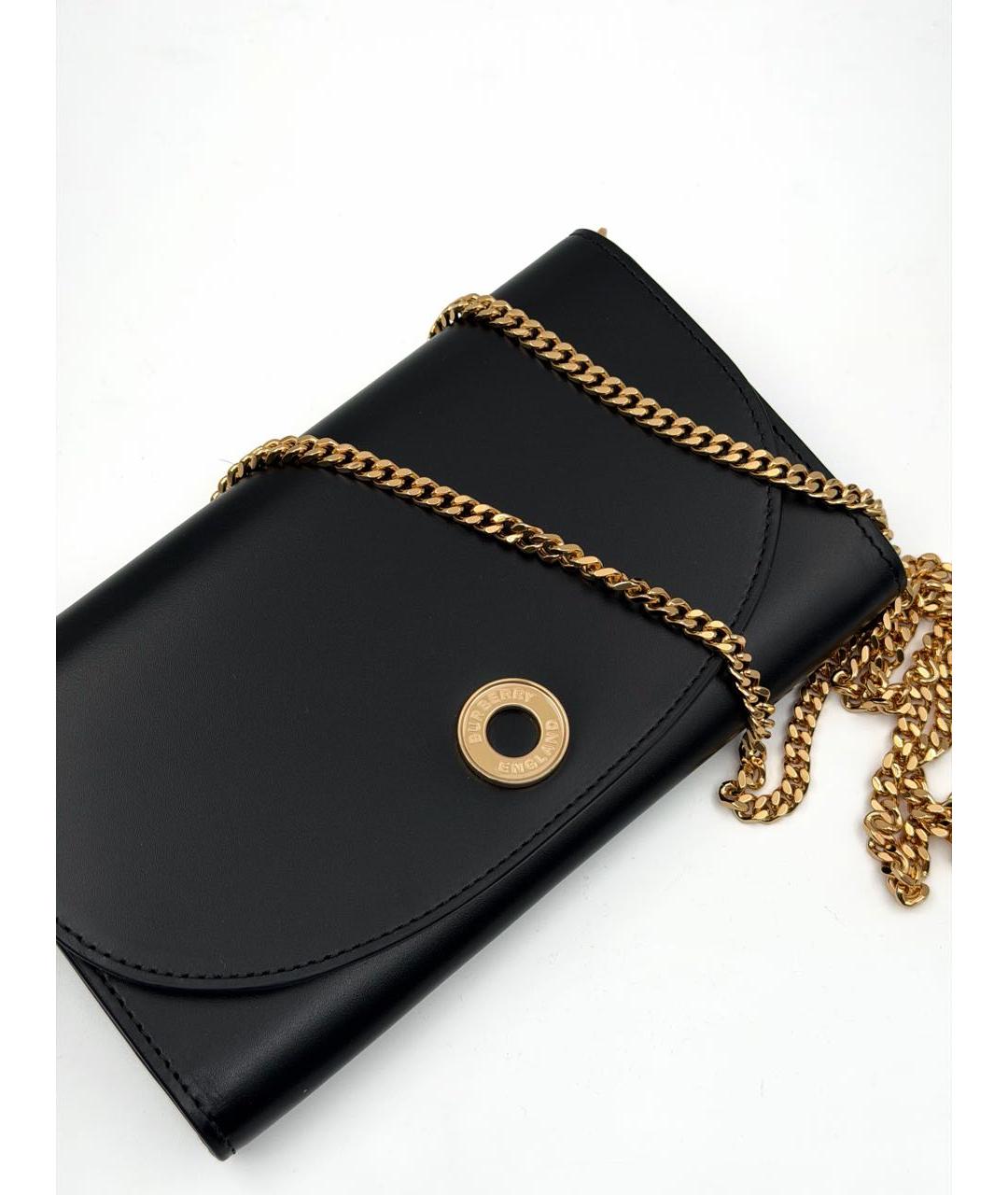 BURBERRY Черная кожаная сумка через плечо, фото 4