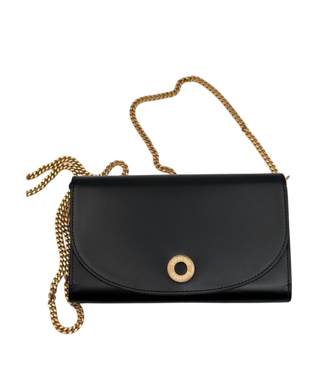 BURBERRY Черная кожаная сумка через плечо, фото 1