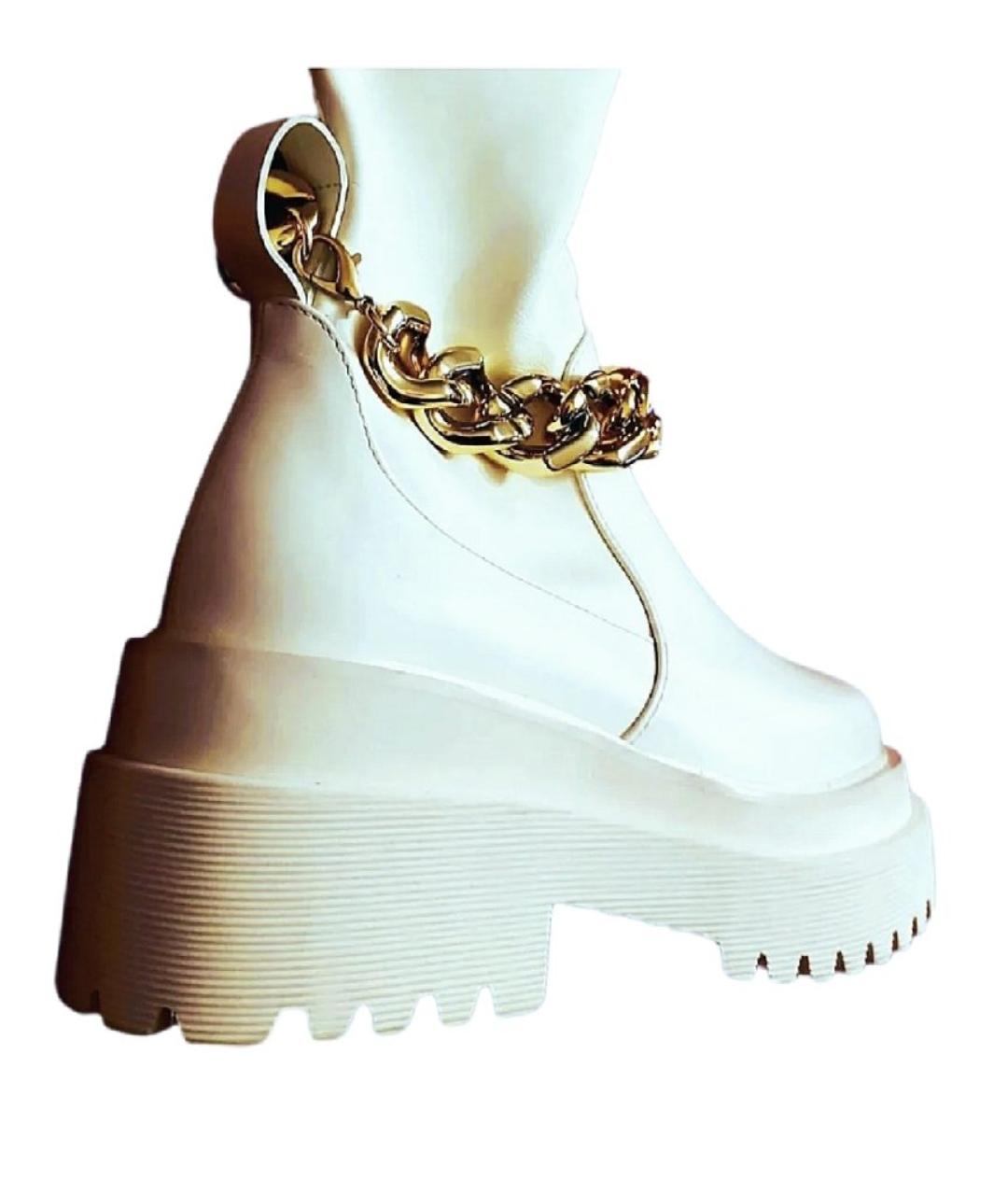 LIU JO Белые кожаные ботфорты, фото 3