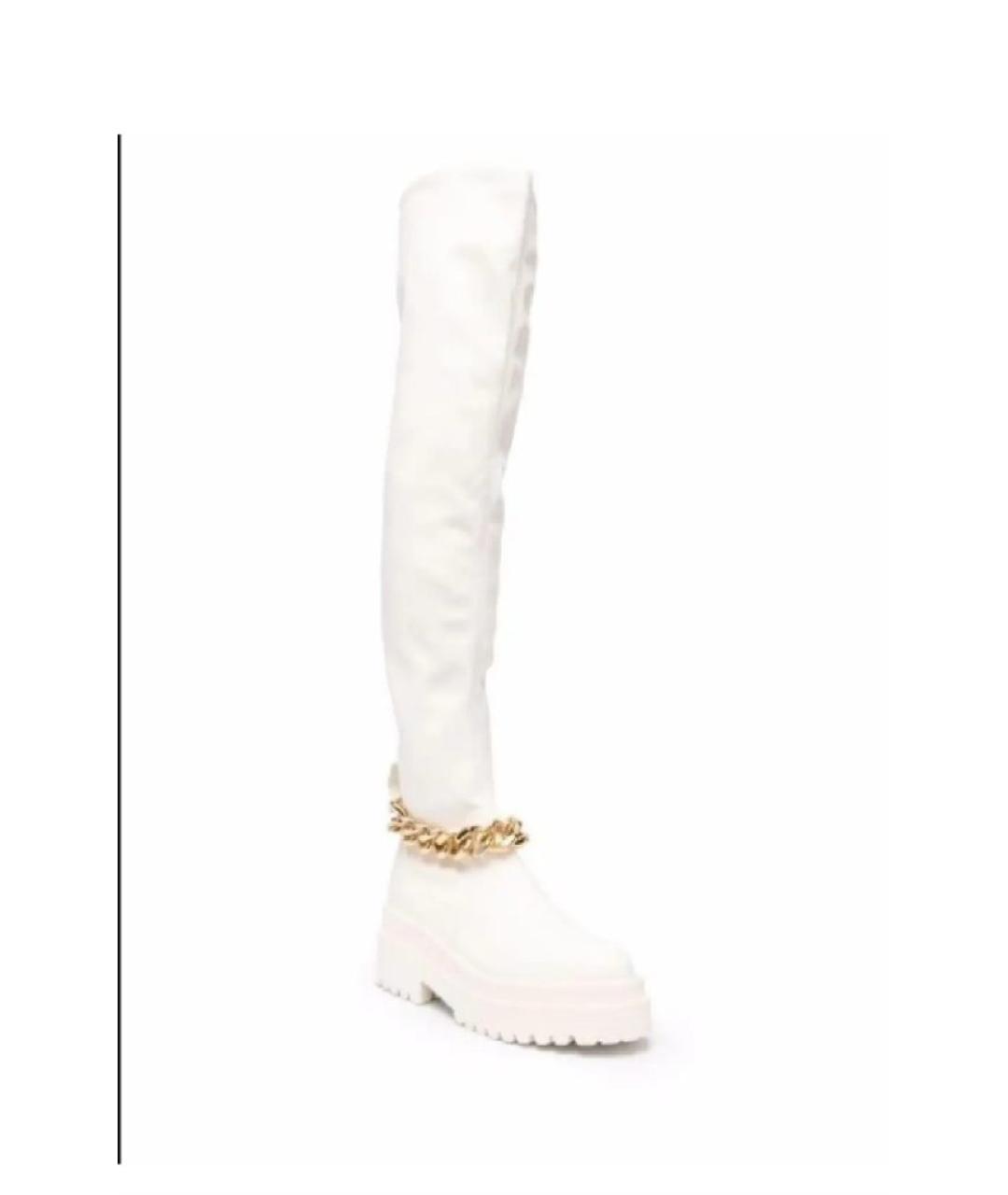 LIU JO Белые кожаные ботфорты, фото 2