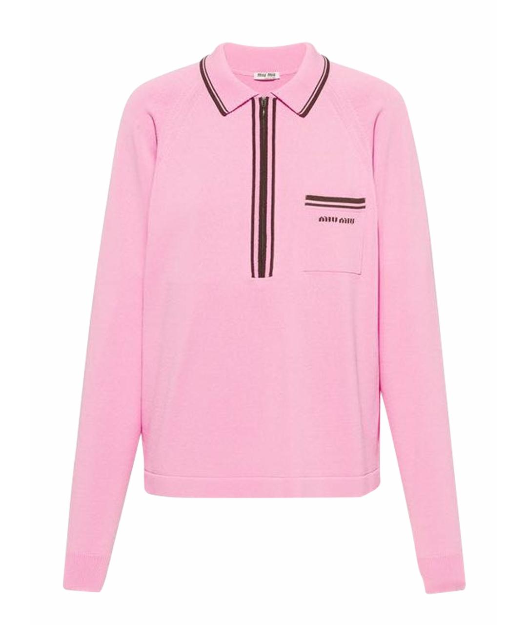 MIU MIU Розовый вискозный джемпер / свитер, фото 1