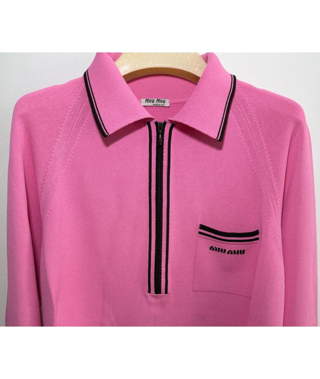 MIU MIU Розовый вискозный джемпер / свитер, фото 3