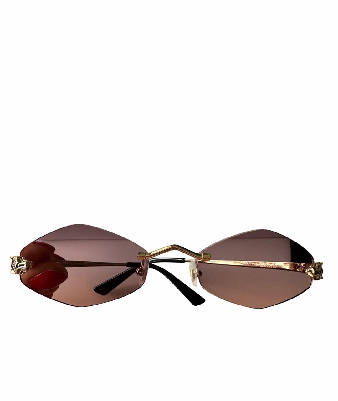 CARTIER Золотые металлические солнцезащитные очки, фото 1