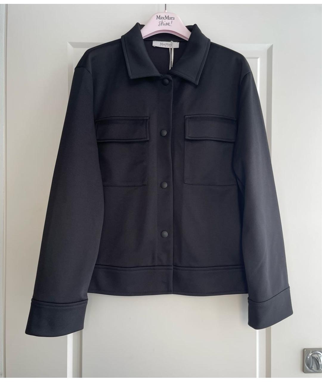 MAX MARA Черный полиэстеровый жакет/пиджак, фото 7