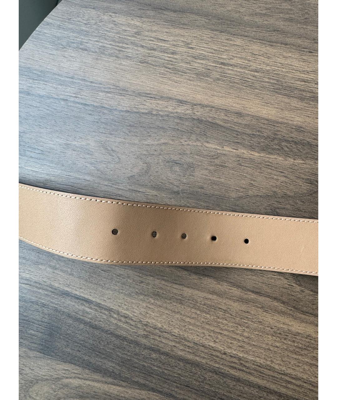 GUCCI Бежевый кожаный ремень, фото 3