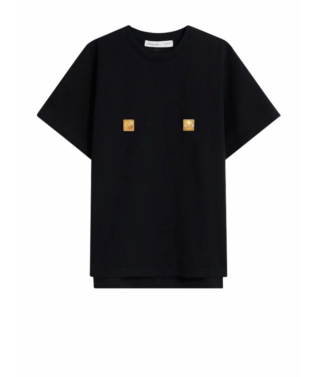 SCHIAPARELLI Черная хлопковая футболка, фото 1