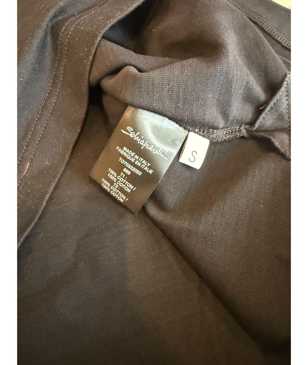 SCHIAPARELLI Черная хлопковая футболка, фото 7