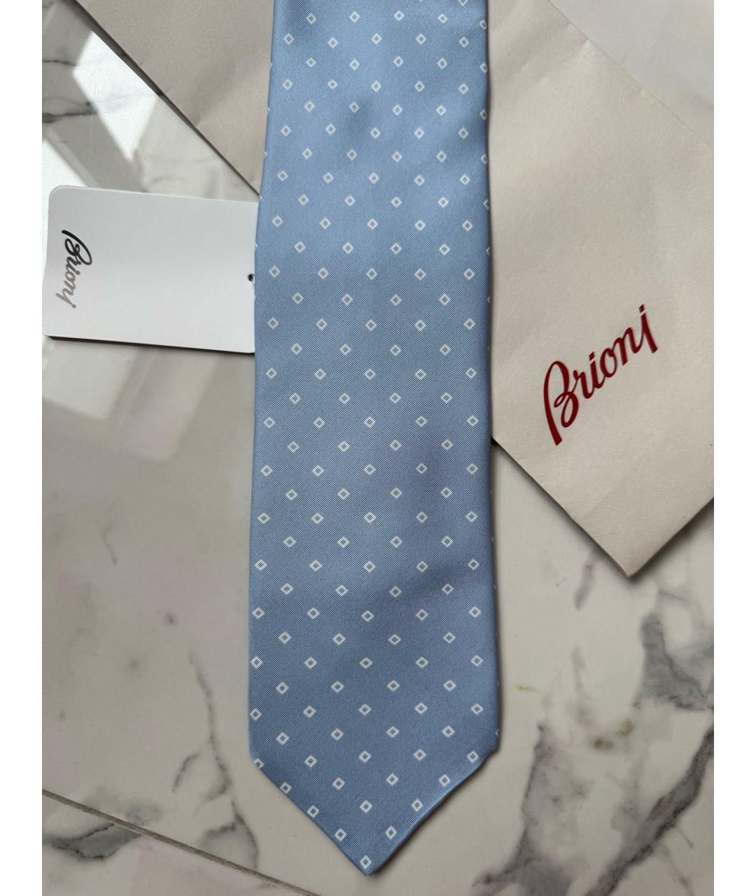 BRIONI Голубой шелковый галстук, фото 5