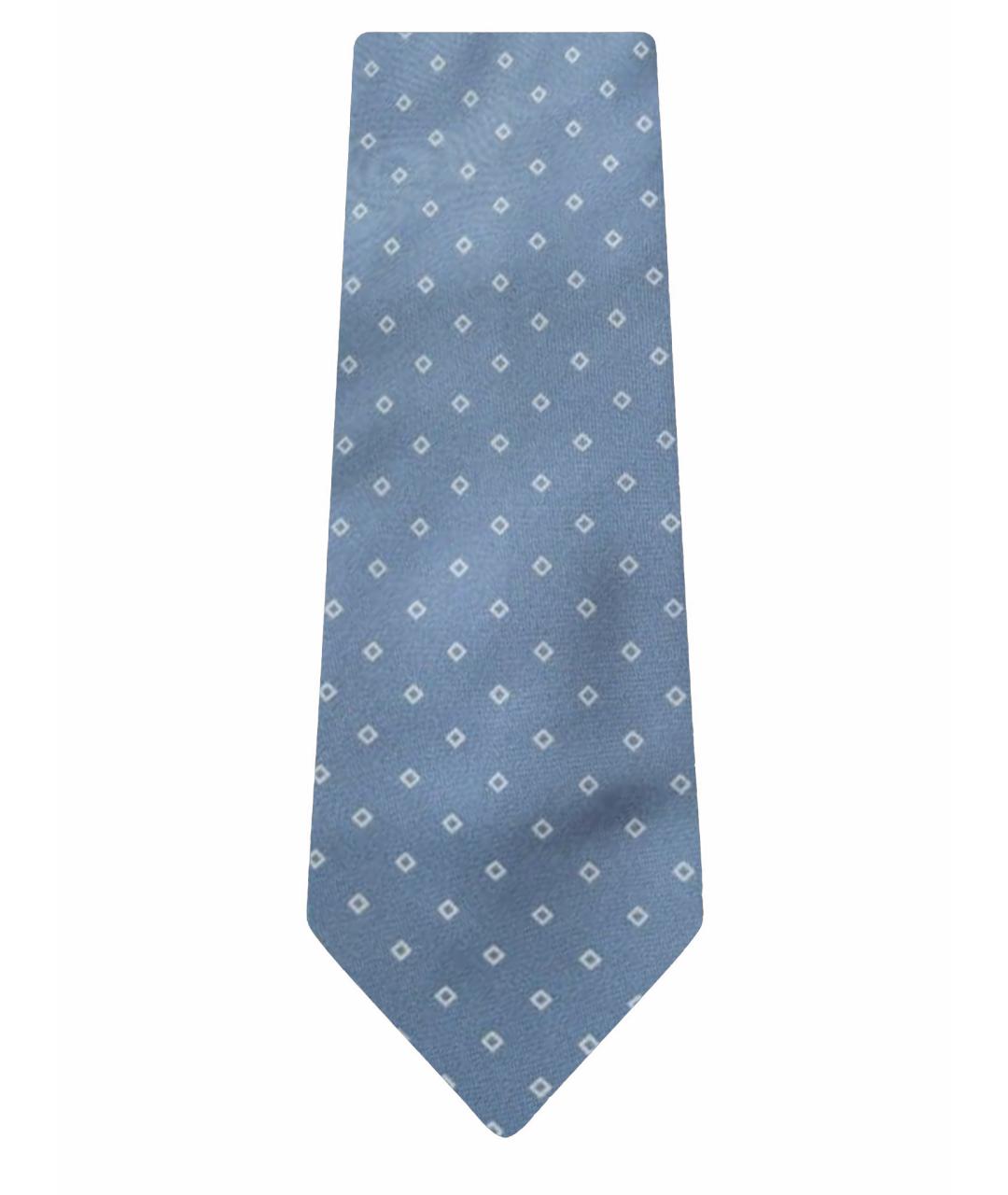 BRIONI Голубой шелковый галстук, фото 1