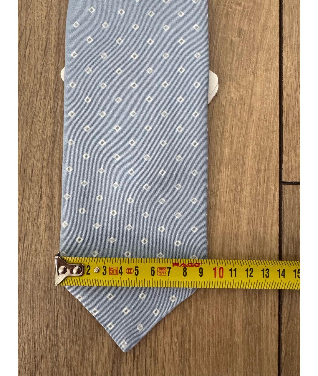 BRIONI Голубой шелковый галстук, фото 8