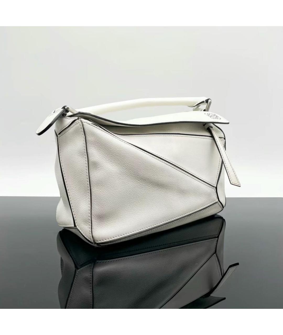 LOEWE Белая кожаная сумка через плечо, фото 3