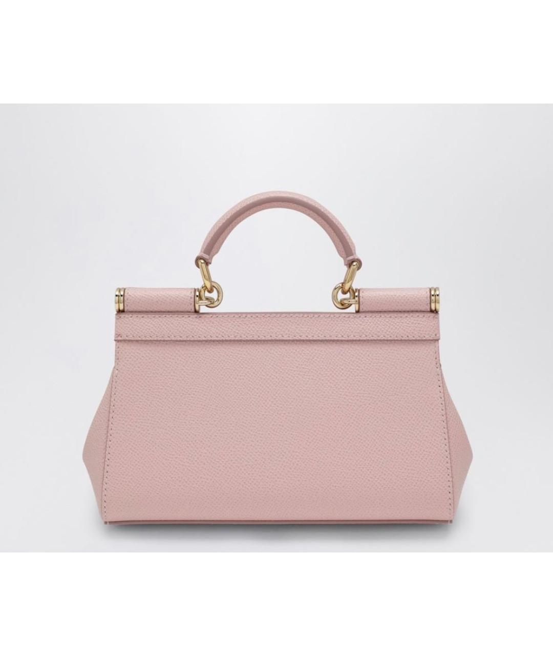 DOLCE&GABBANA Розовая кожаная сумка через плечо, фото 4