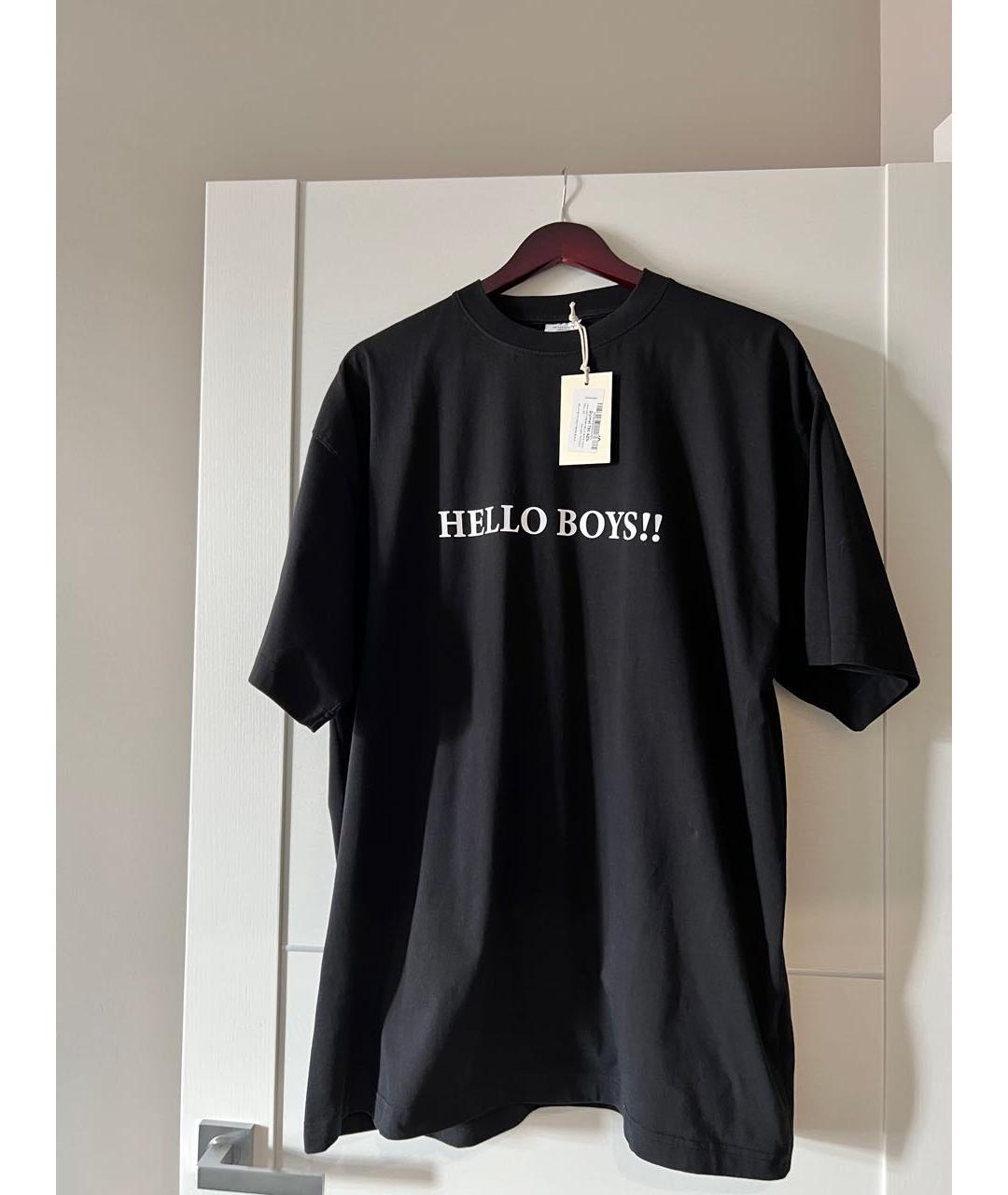 VETEMENTS Черная хлопковая футболка, фото 6