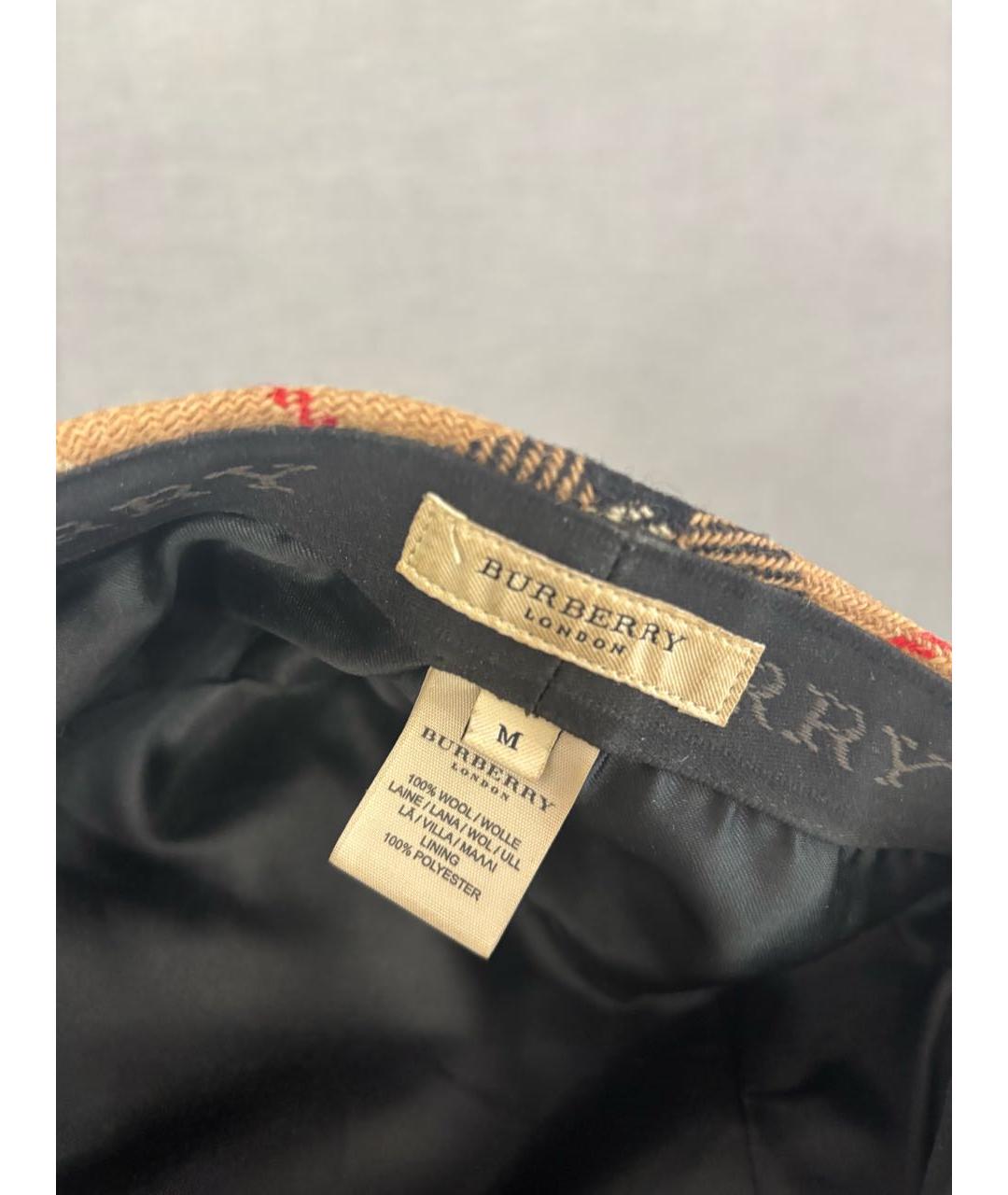 BURBERRY Коричневая шерстяная кепка/бейсболка, фото 3