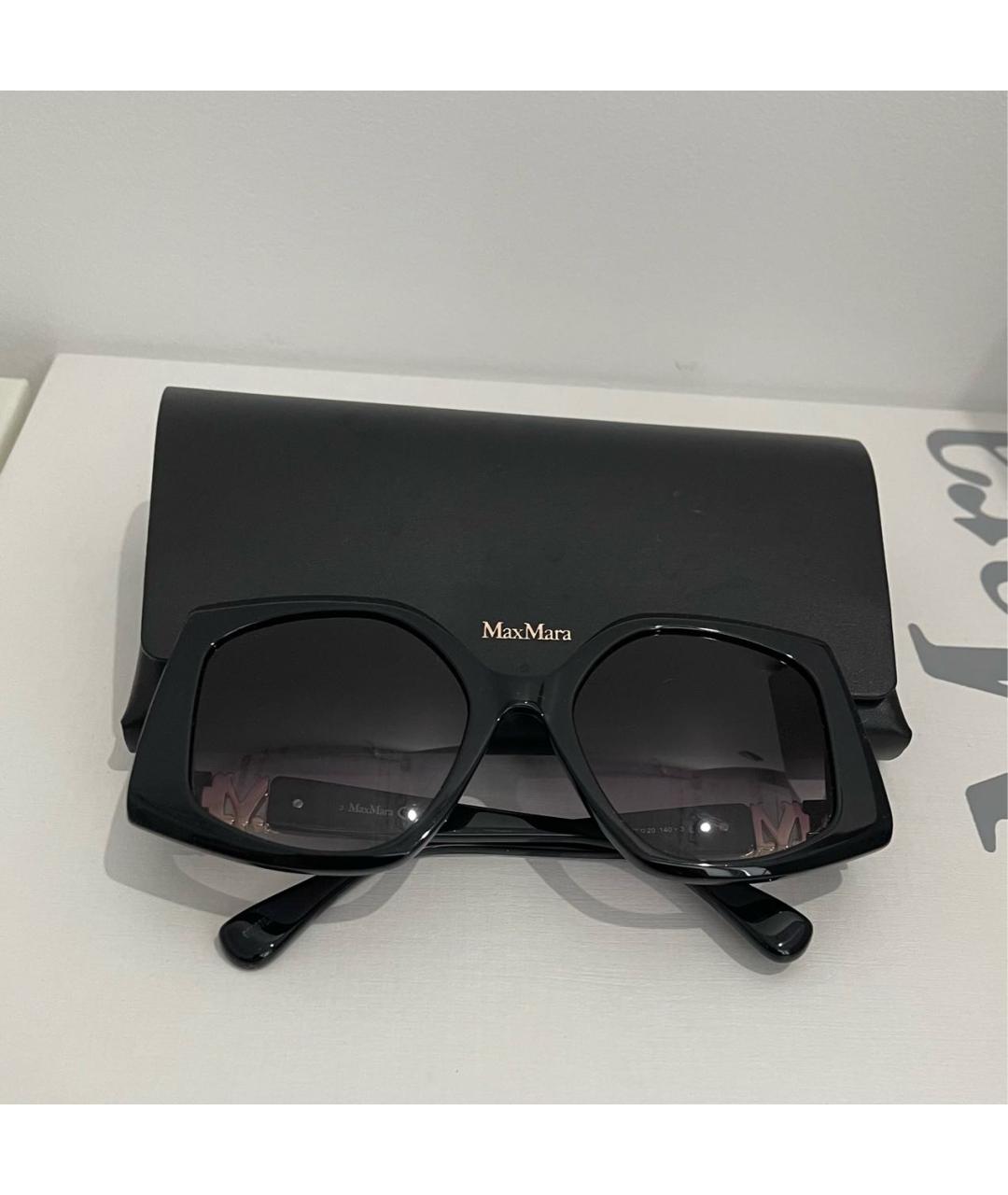 MAX MARA Черные пластиковые солнцезащитные очки, фото 5