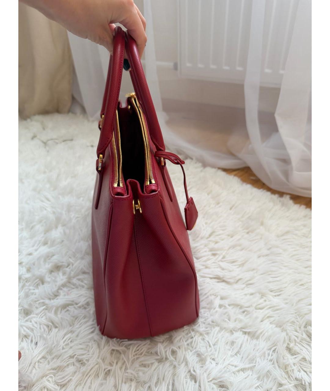 PRADA Красная кожаная сумка с короткими ручками, фото 6