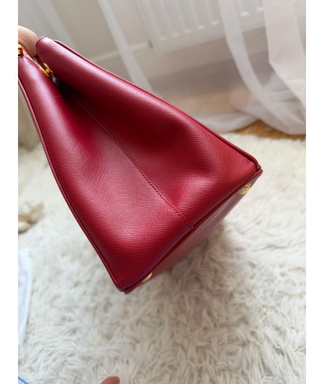 PRADA Красная кожаная сумка с короткими ручками, фото 5