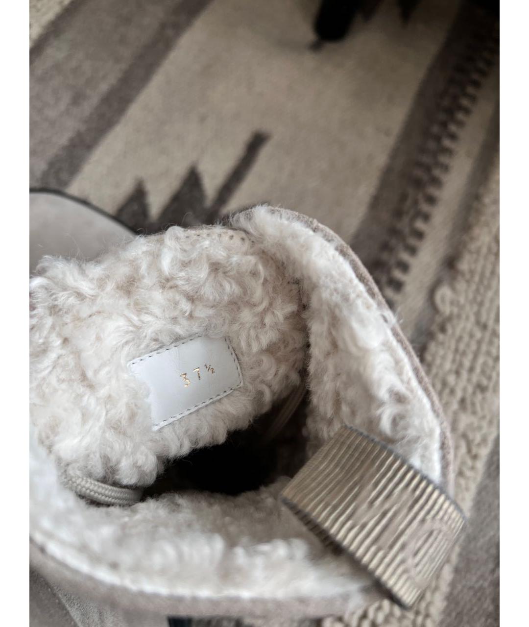 MONCLER Серые замшевые ботинки, фото 4