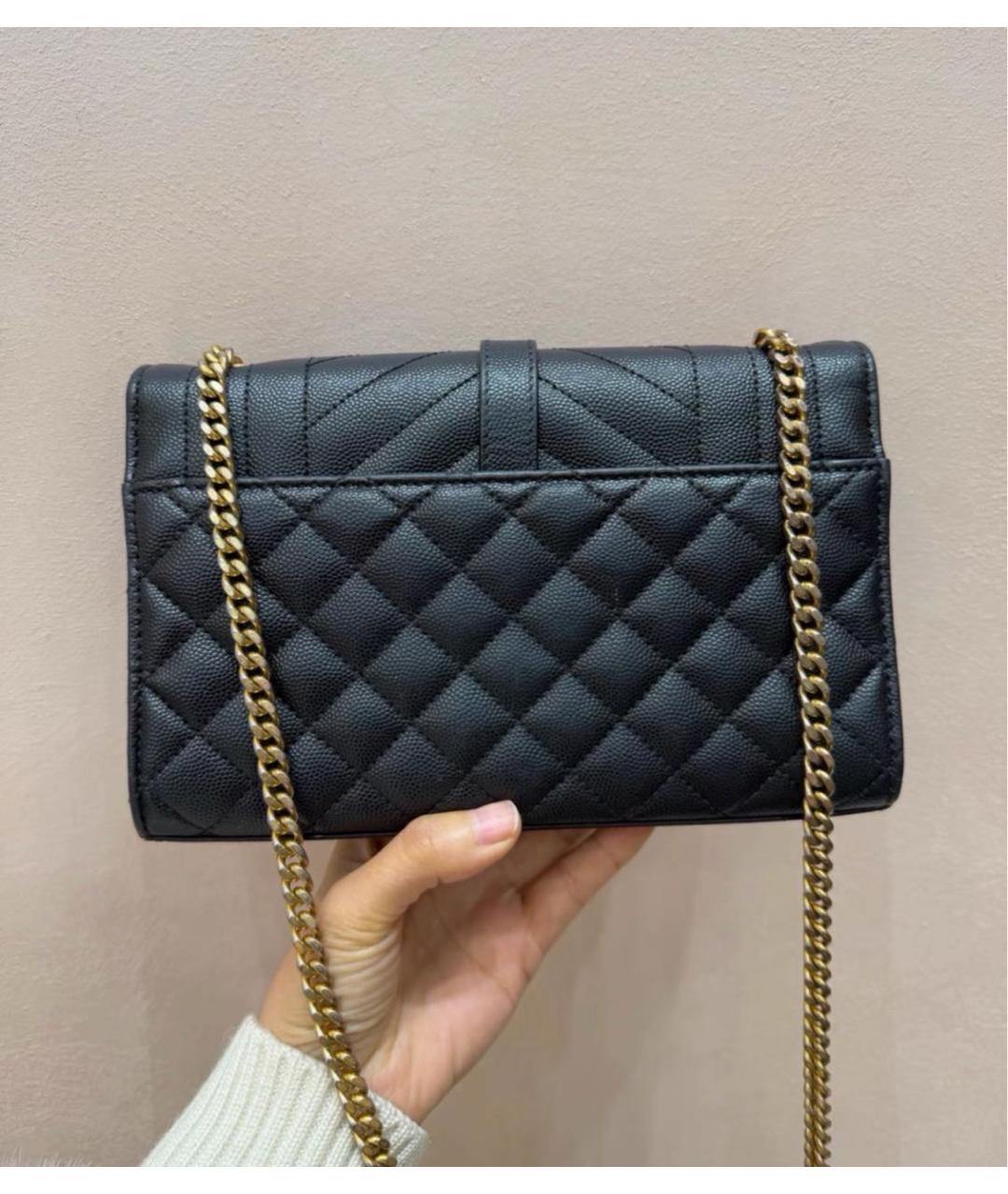 SAINT LAURENT Черная кожаная сумка через плечо, фото 2