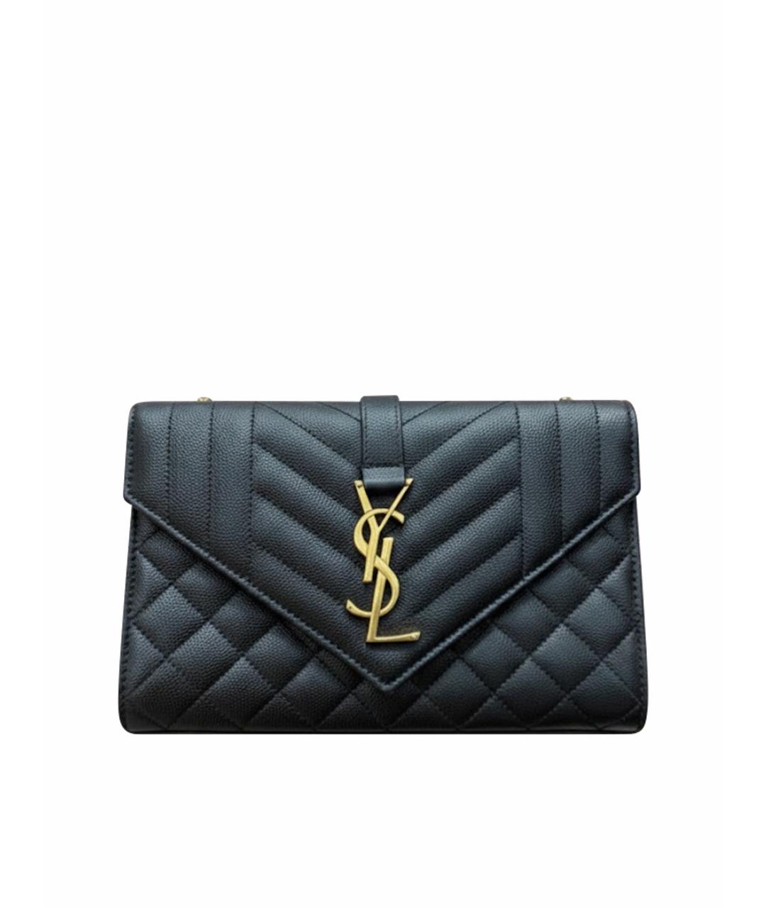 SAINT LAURENT Черная кожаная сумка через плечо, фото 1