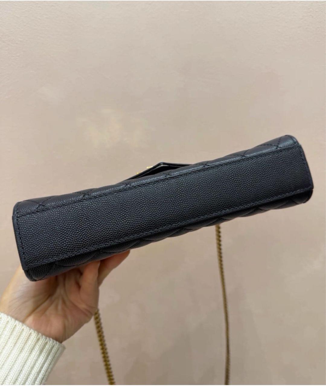 SAINT LAURENT Черная кожаная сумка через плечо, фото 5