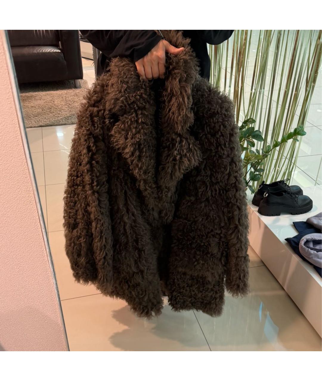 BLANCHA Коричневая меховая шуба, фото 4