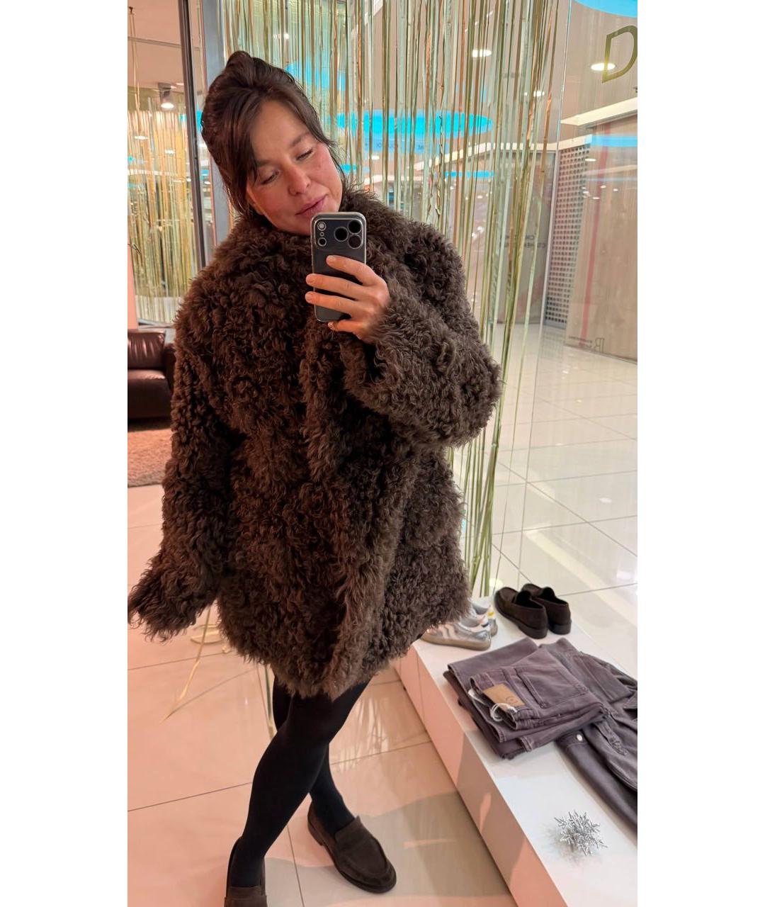 BLANCHA Коричневая меховая шуба, фото 5