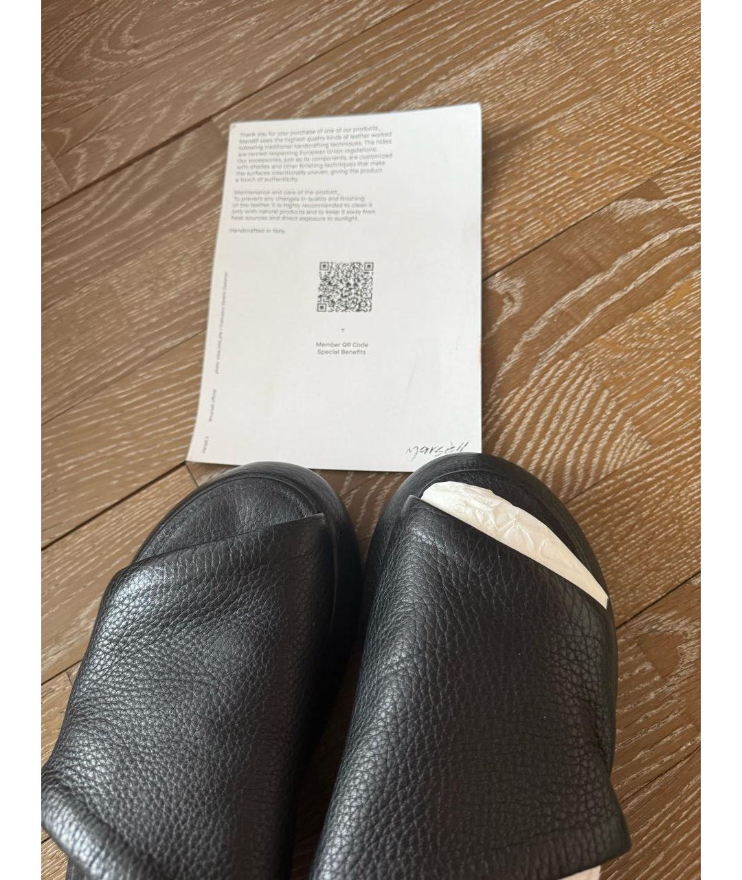 MARSELL Черные кожаные сабо, фото 5