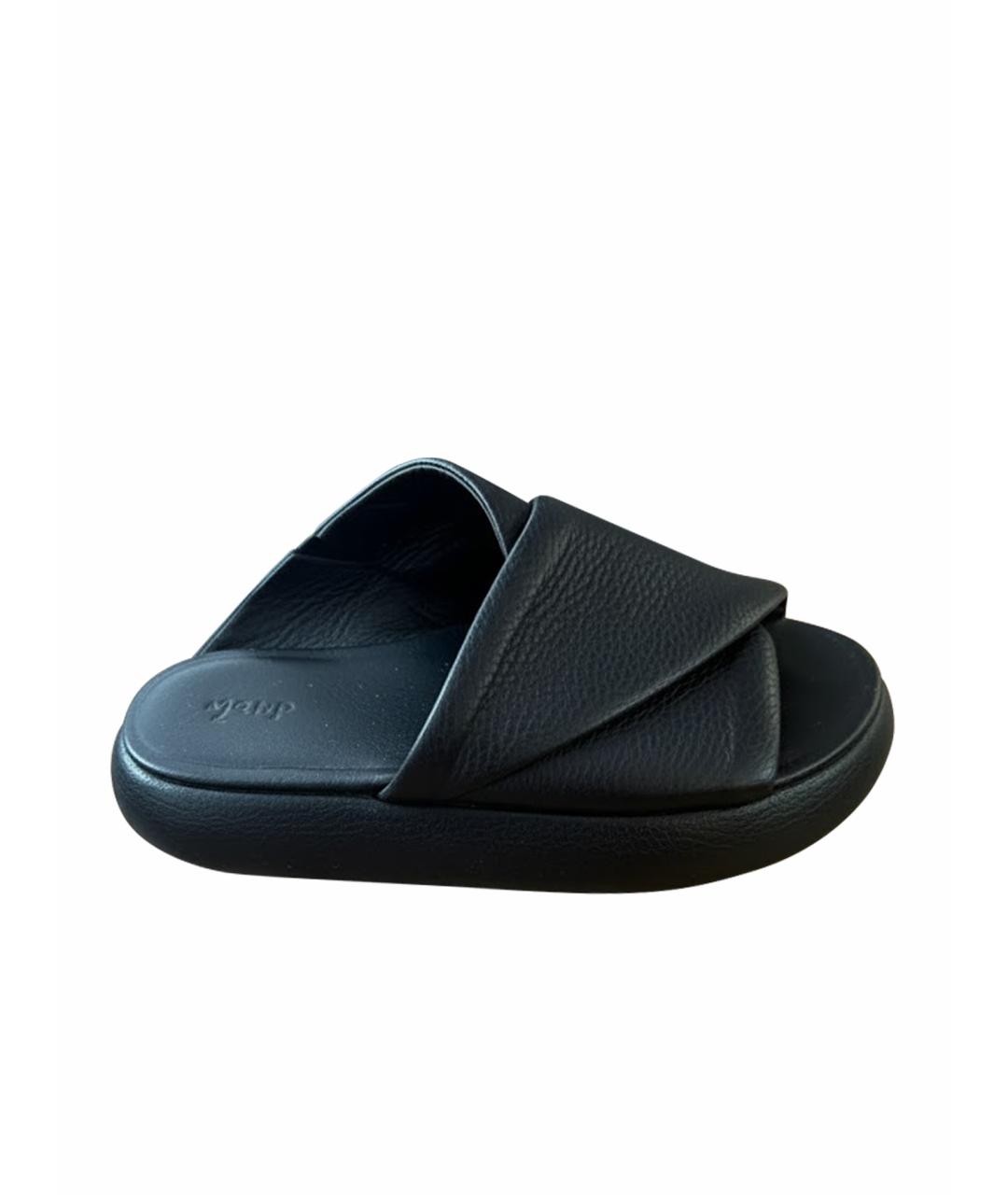 MARSELL Черные кожаные сабо, фото 1