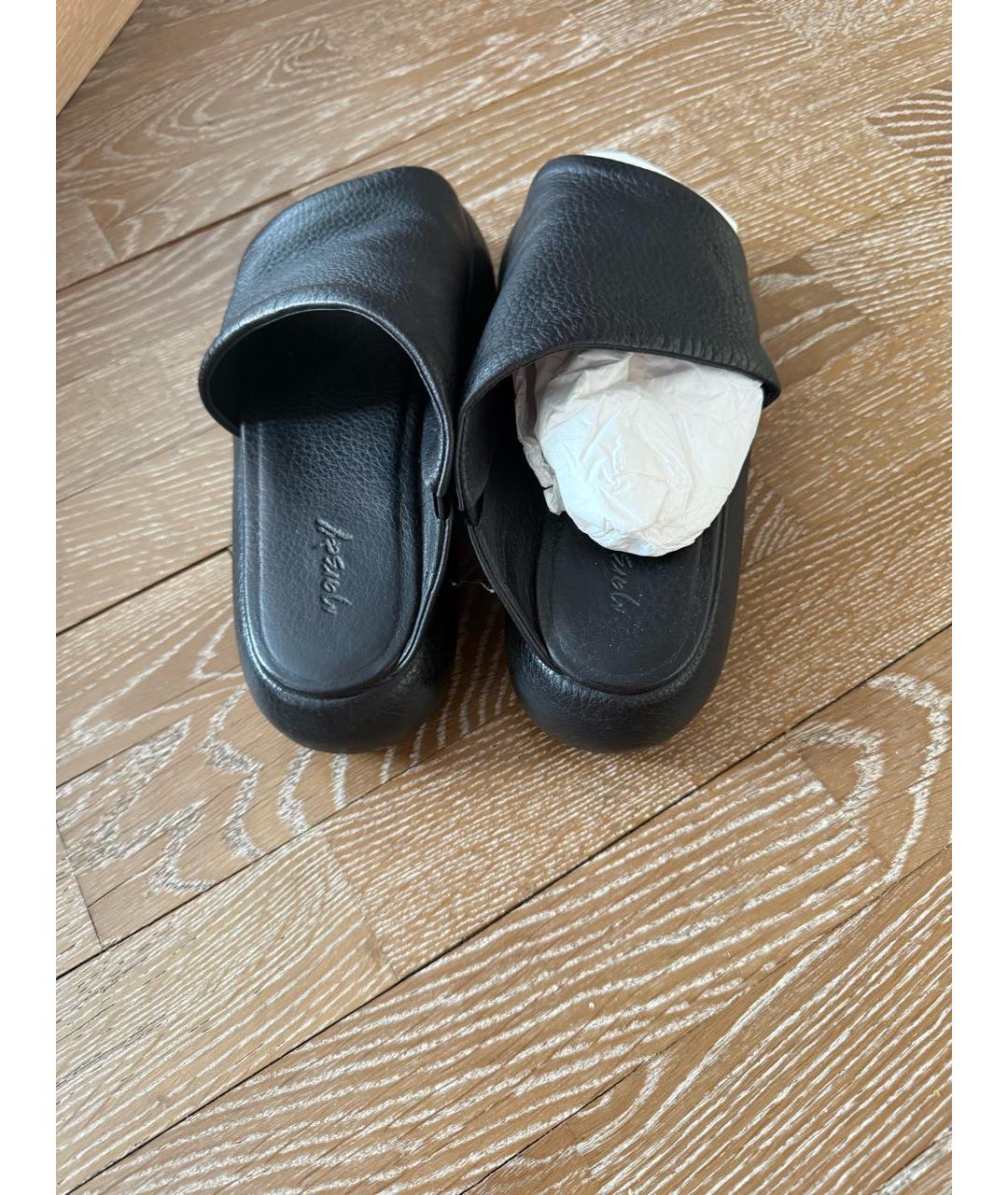 MARSELL Черные кожаные сабо, фото 3