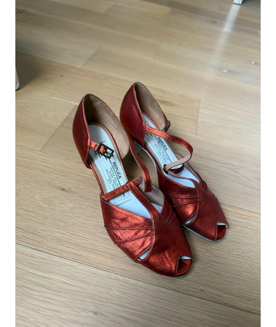 MAISON MARGIELA Оранжевое кожаные босоножки, фото 2