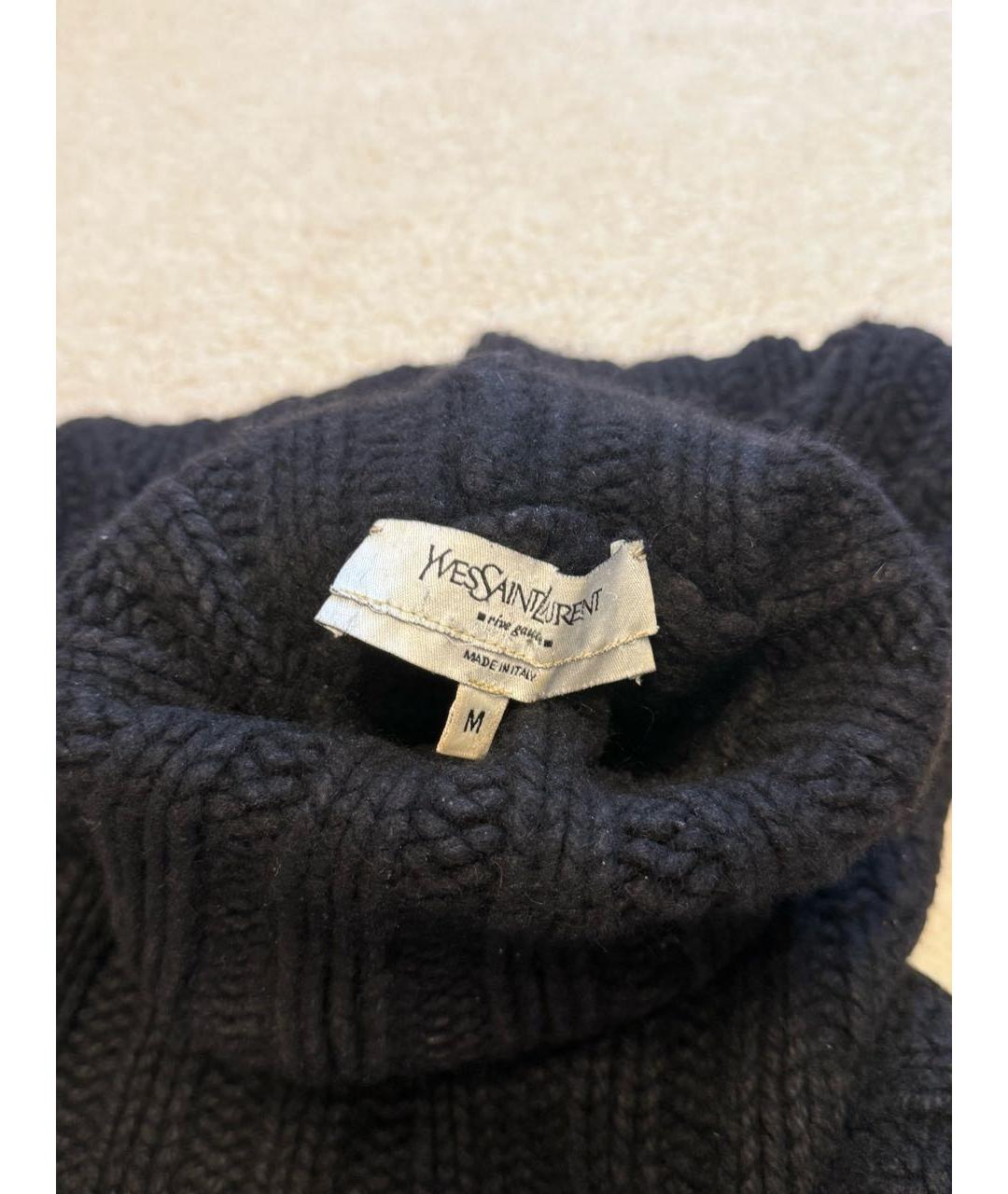 SAINT LAURENT Черный кашемировый джемпер / свитер, фото 4