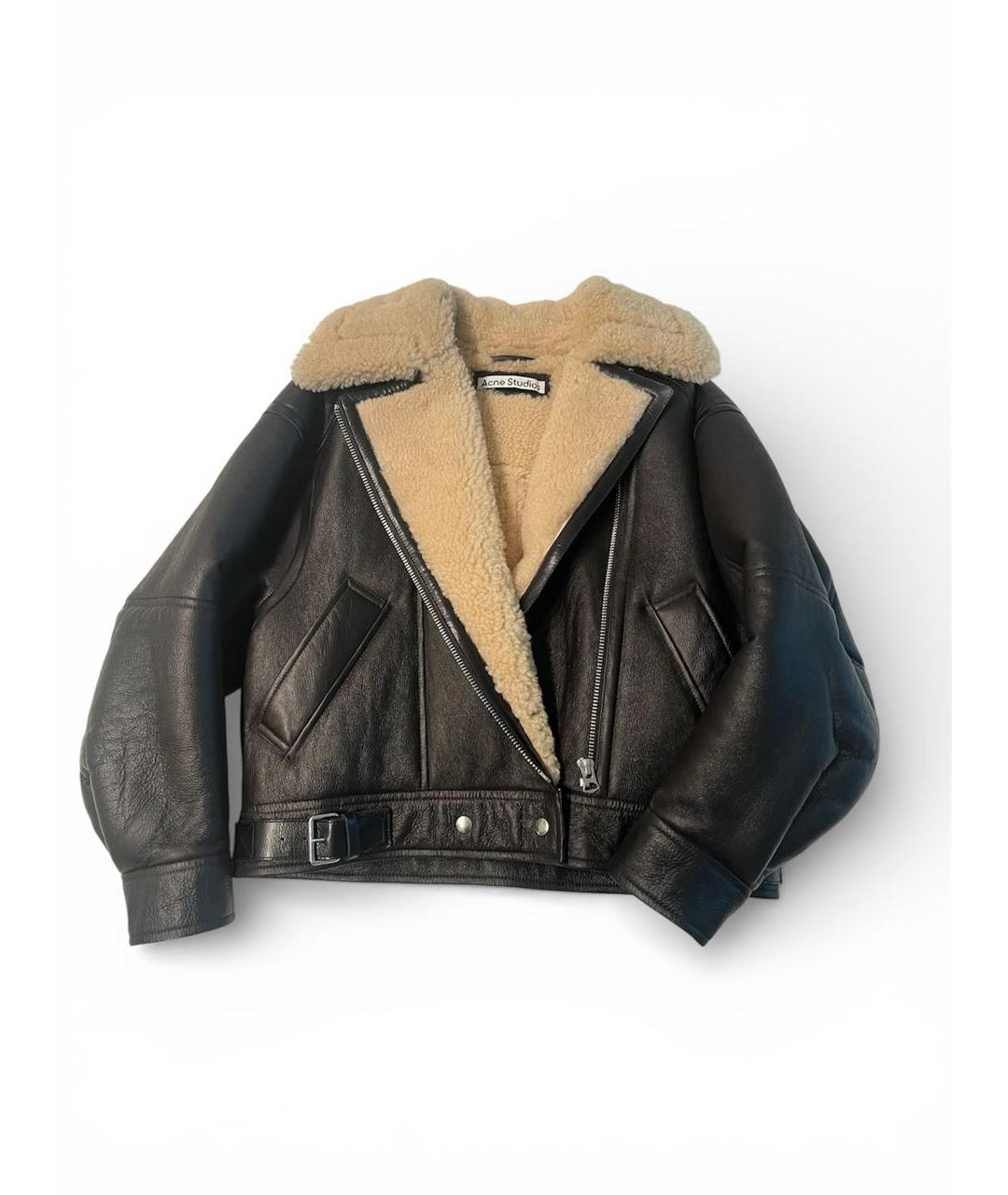 ACNE STUDIOS Коричневая кожаная дубленка, фото 5