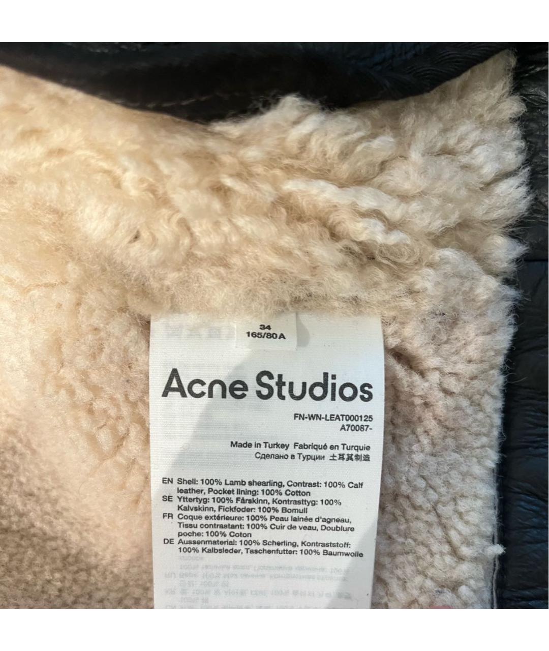 ACNE STUDIOS Коричневая кожаная дубленка, фото 3