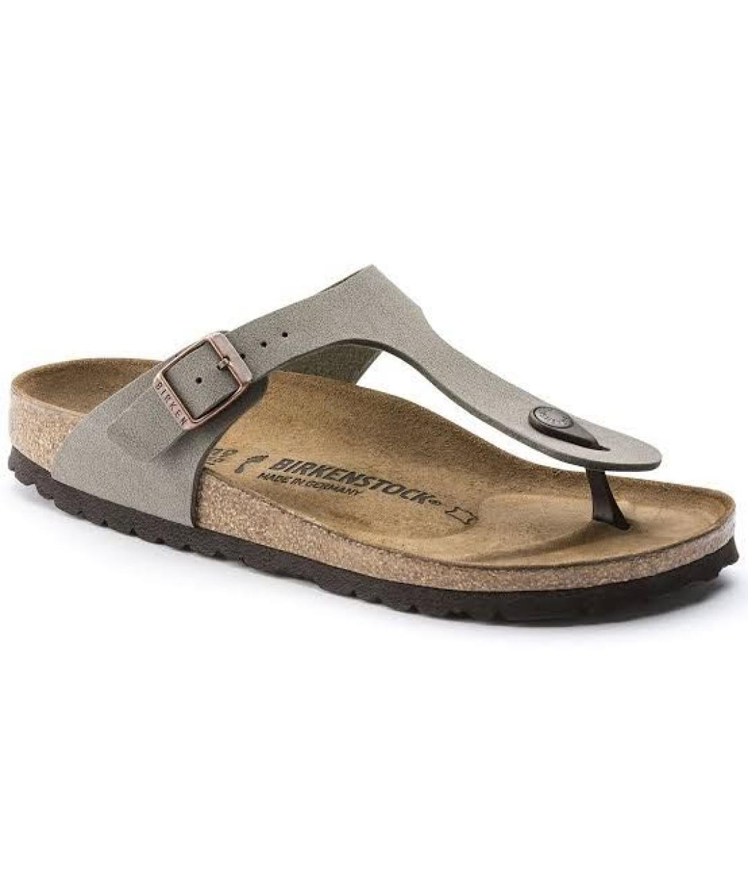 BIRKENSTOCK Серые кожаные сабо, фото 5