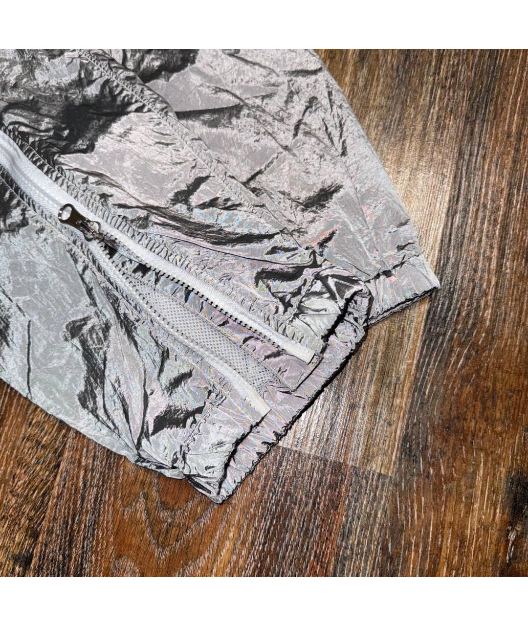 STONE ISLAND Серебряные полиамидовые повседневные брюки, фото 5