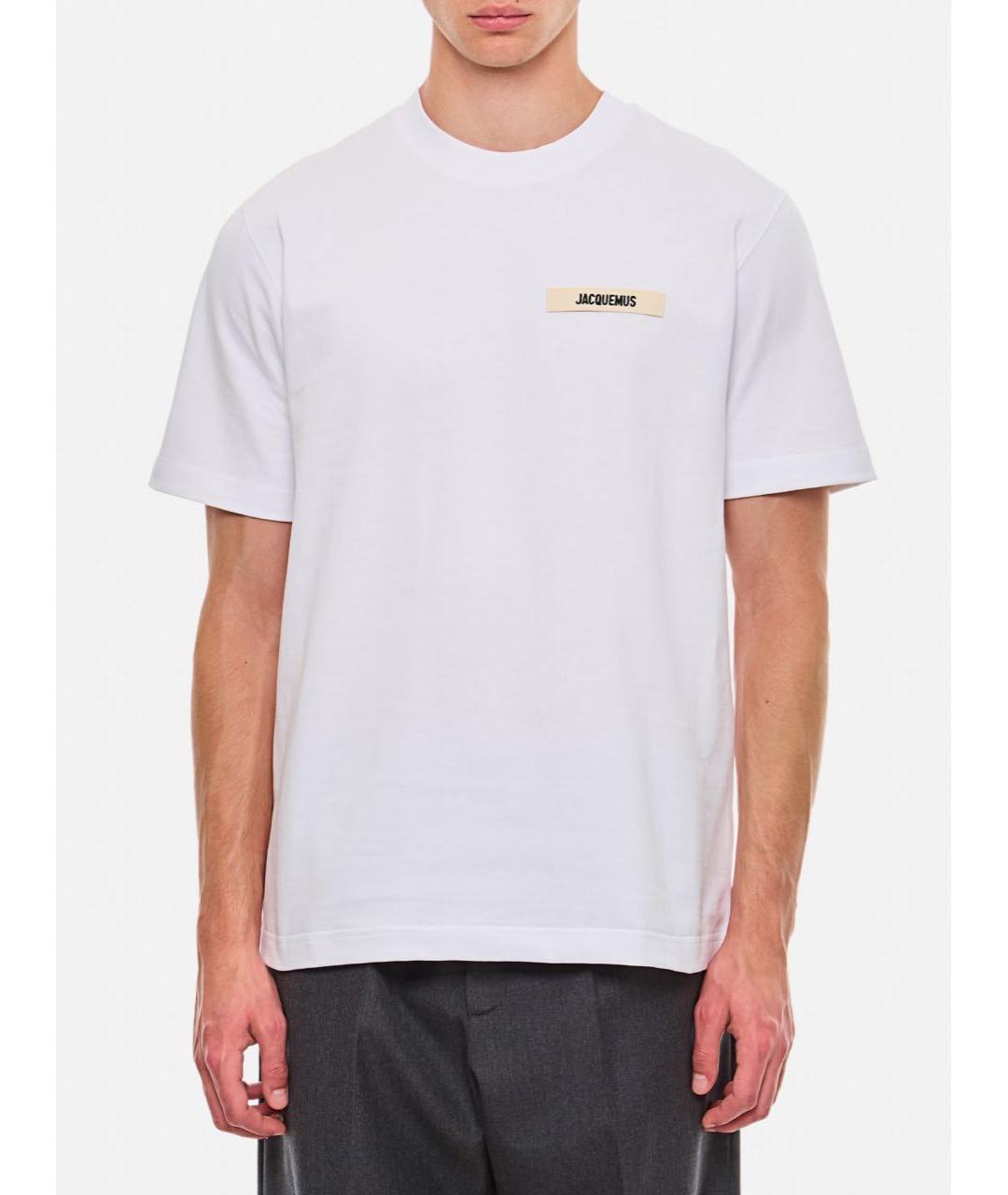 JACQUEMUS Белая хлопковая футболка, фото 3