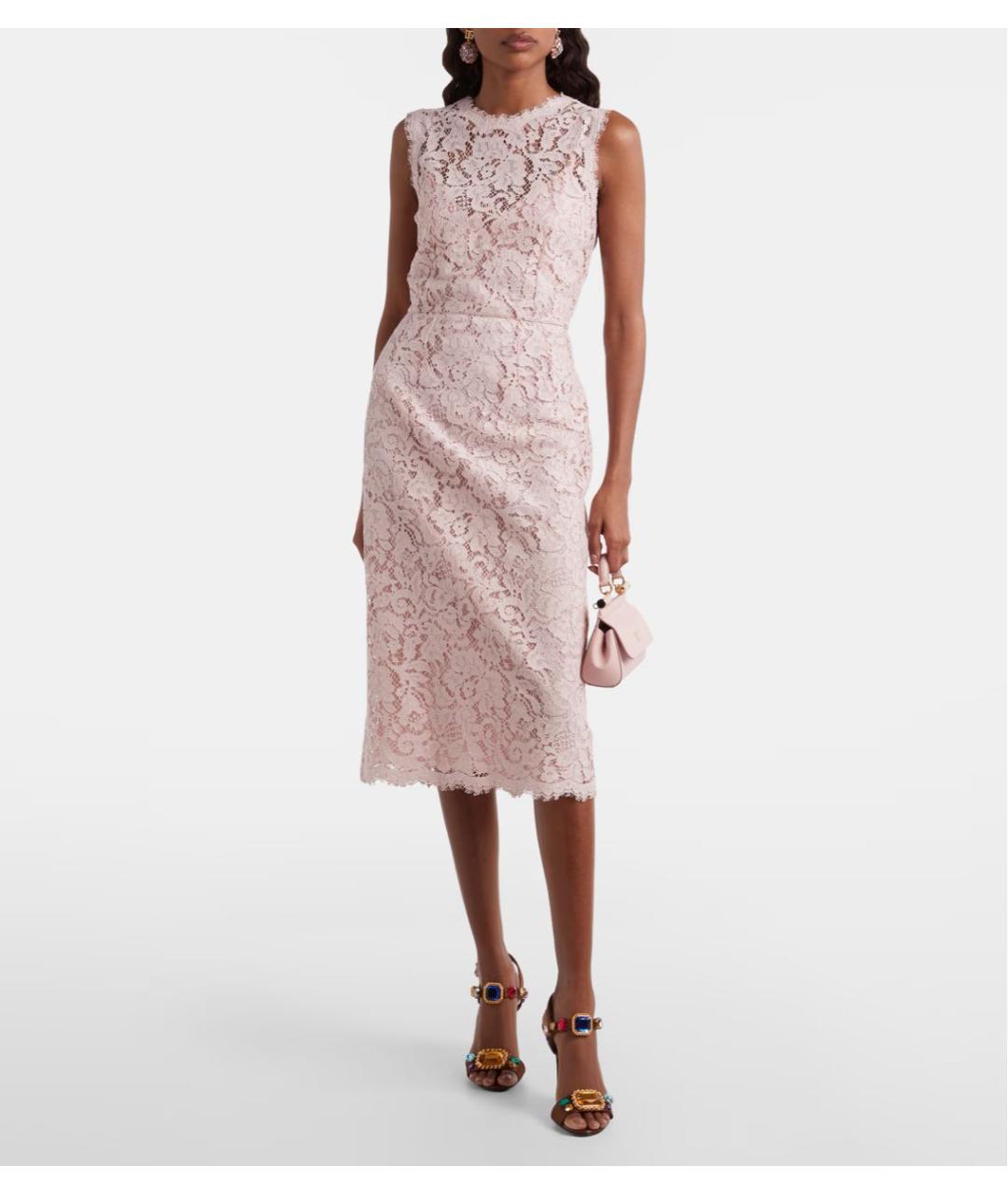 DOLCE&GABBANA Розовая кожаная сумка через плечо, фото 8