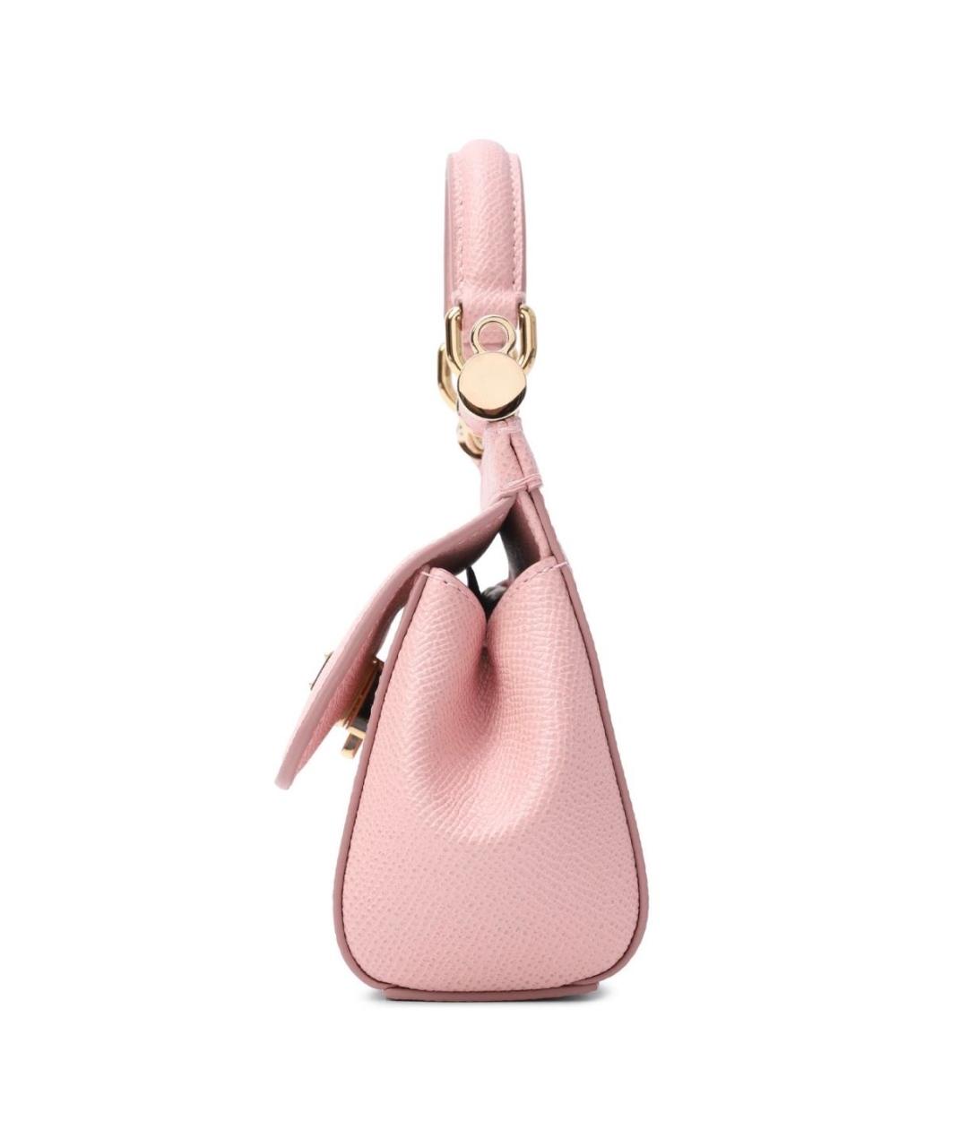 DOLCE&GABBANA Розовая кожаная сумка через плечо, фото 3