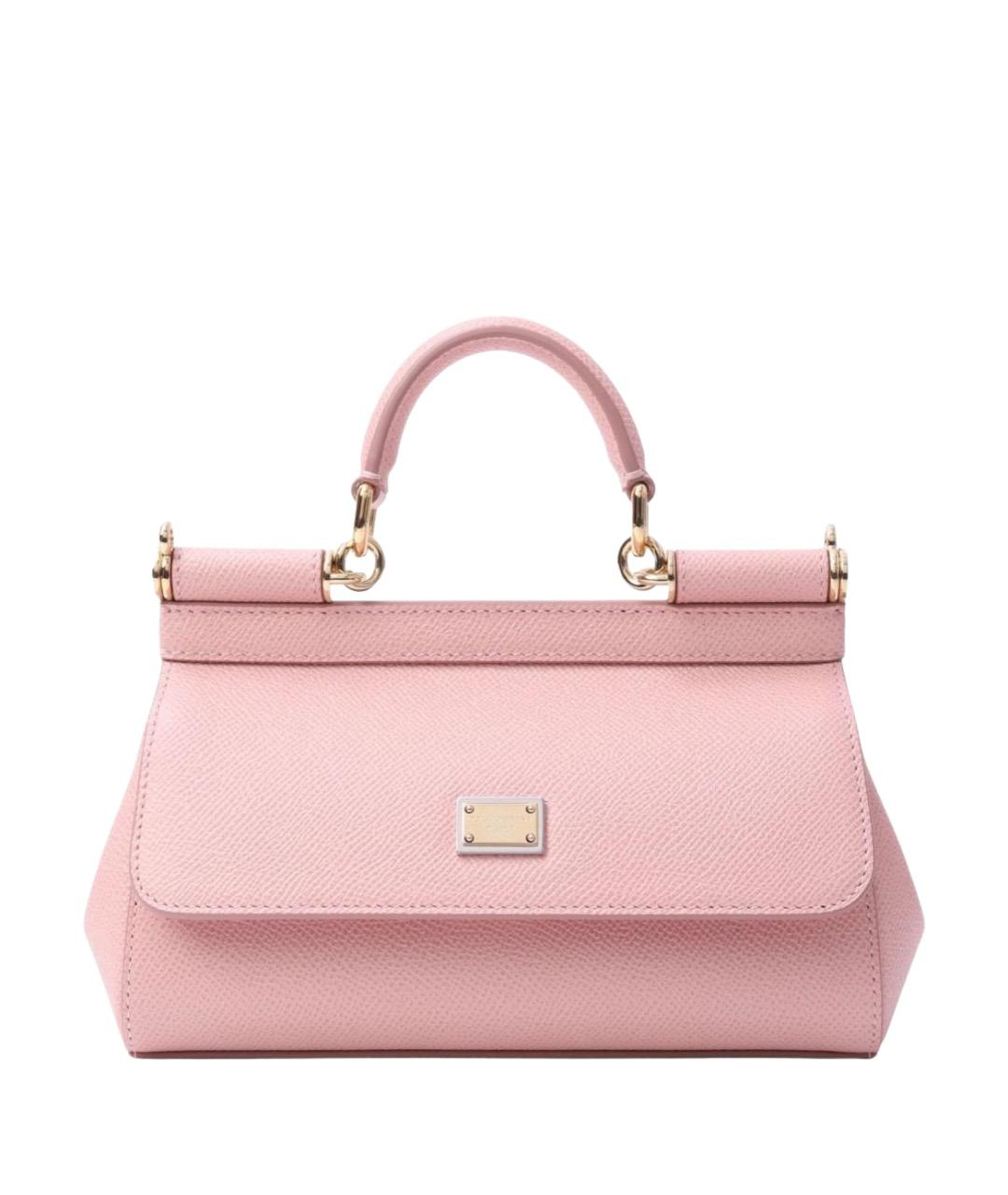 DOLCE&GABBANA Розовая кожаная сумка через плечо, фото 1