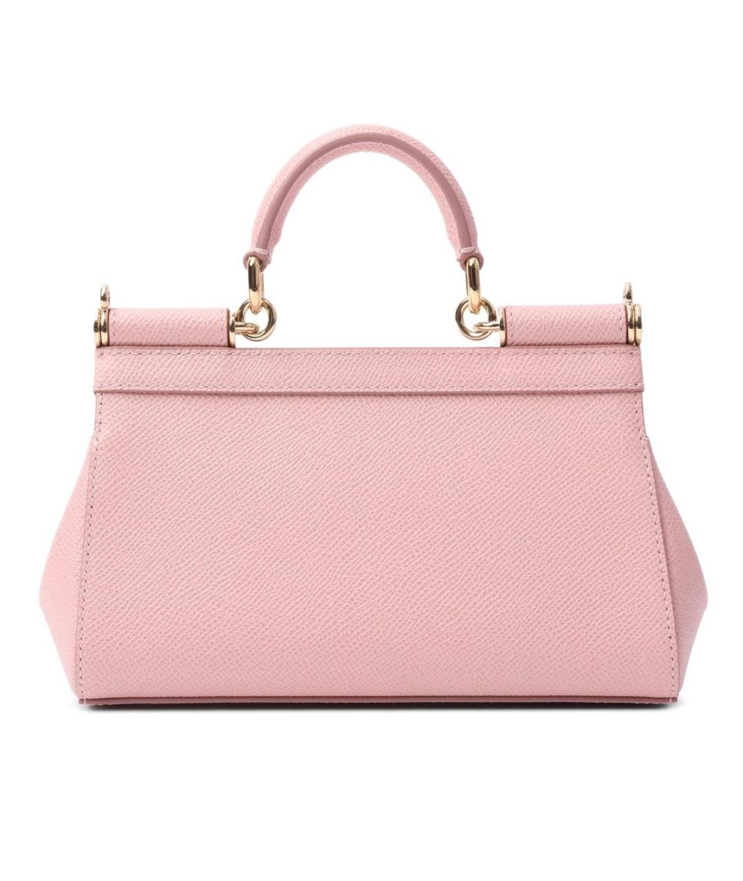 DOLCE&GABBANA Розовая кожаная сумка через плечо, фото 5