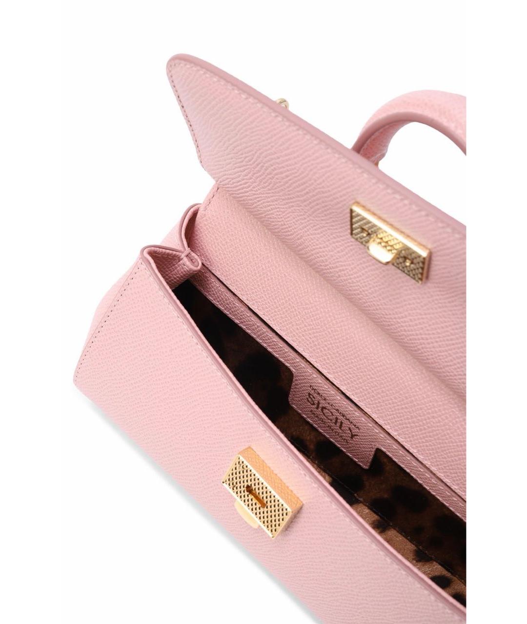 DOLCE&GABBANA Розовая кожаная сумка через плечо, фото 4